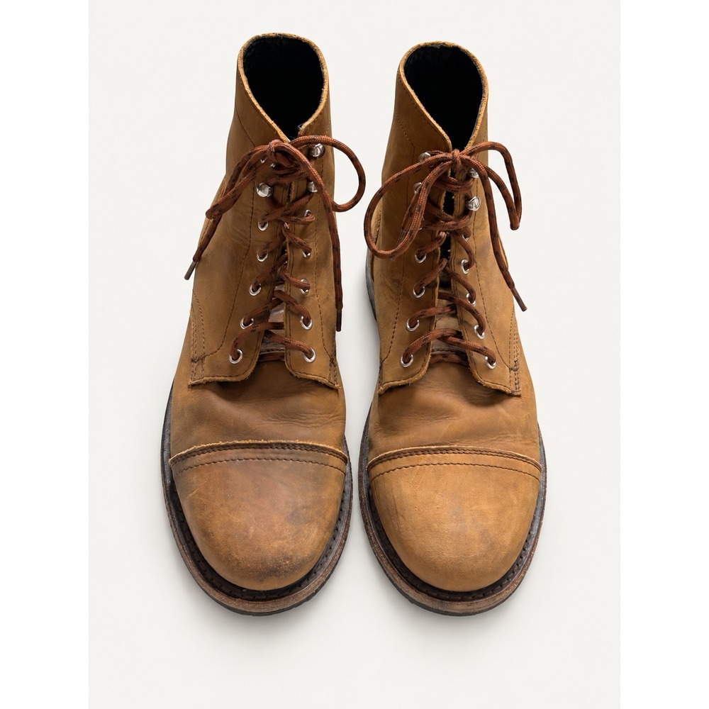 Thursday Boot Company Captain Boots Mens 10 Brown tan Leather Cap Toe Lace Up
